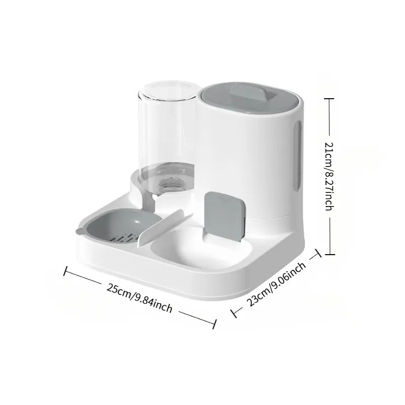 Automatic Non-Electric Pet Feeder, Anti-Tip Cat Bowl Dog Bowl, Automatic Water Dispenser for Kittens, Dual Bowls for Pets