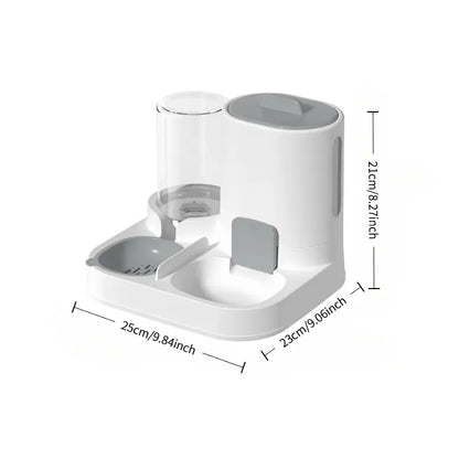 Automatic Non-Electric Pet Feeder, Anti-Tip Cat Bowl Dog Bowl, Automatic Water Dispenser for Kittens, Dual Bowls for Pets