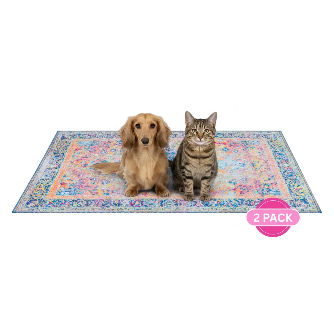 Lovewag Pets Washable Dog Pads - Set of 2, Eco-Friendly and Leak-Proof, Available in Multiple Designs: Sage Forest, Marmalade Sunshine, Moonlit Night, Rustic Terracotta, Sizes: 16" x 24", 36" x 48", and 28" x 41