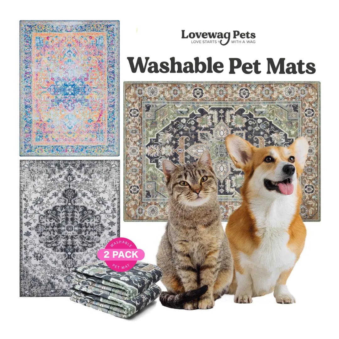 Lovewag Pets Washable Dog Pads - Set of 2, Eco-Friendly and Leak-Proof, Available in Multiple Designs: Sage Forest, Marmalade Sunshine, Moonlit Night, Rustic Terracotta, Sizes: 16" x 24", 36" x 48", and 28" x 41