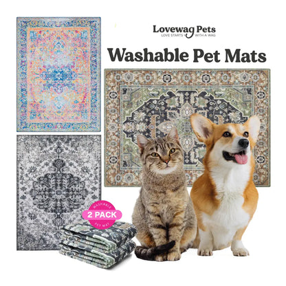 Lovewag Pets Washable Dog Pads - Set of 2, Eco-Friendly and Leak-Proof, Available in Multiple Designs: Sage Forest, Marmalade Sunshine, Moonlit Night, Rustic Terracotta, Sizes: 16" x 24", 36" x 48", and 28" x 41