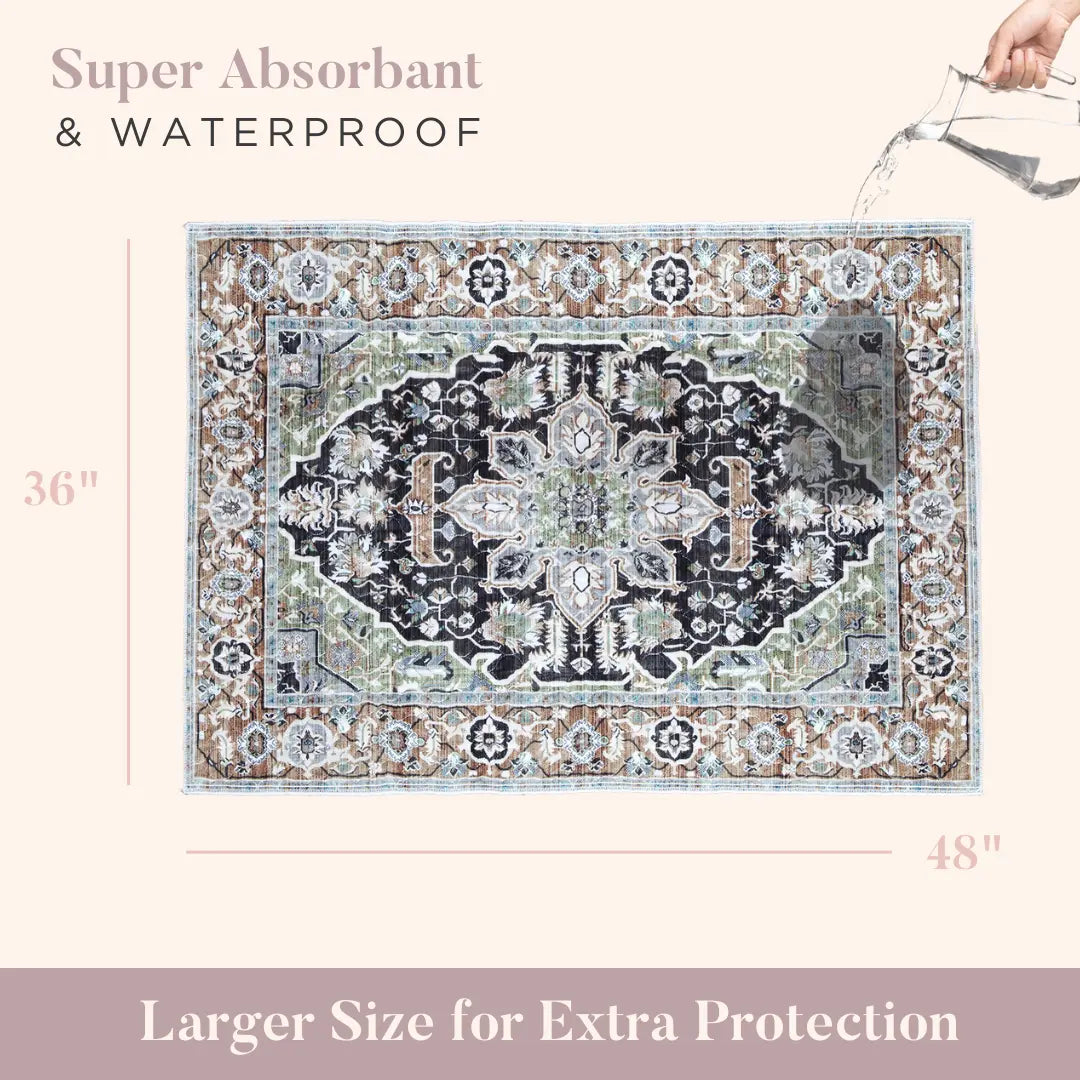 Lovewag Pets Washable Dog Pads - Set of 2, Eco-Friendly and Leak-Proof, Available in Multiple Designs: Sage Forest, Marmalade Sunshine, Moonlit Night, Rustic Terracotta, Sizes: 16" x 24", 36" x 48", and 28" x 41