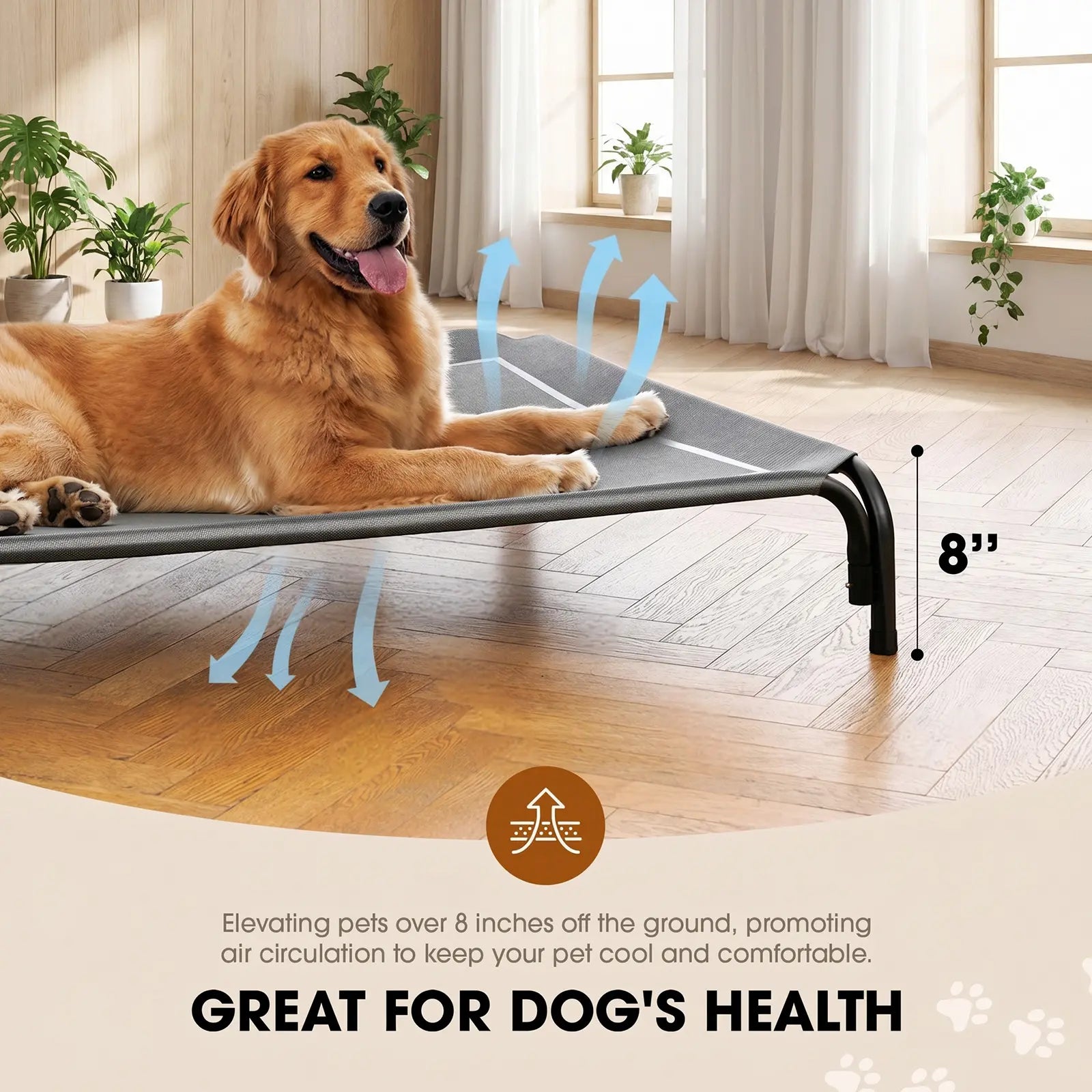 【Tiktokshopstockup】 VALUXE Elevated Dog Bed for Large Dogs, Cooling Pet Cot with Breathable Mesh & Durable Frame, Easy to Clean Raised Pet Mats for Indoor & Outdoor Home Summervibes Petlovers Outdoorfun