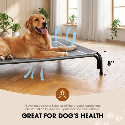 【Tiktokshopstockup】 VALUXE Elevated Dog Bed for Large Dogs, Cooling Pet Cot with Breathable Mesh & Durable Frame, Easy to Clean Raised Pet Mats for Indoor & Outdoor Home Summervibes Petlovers Outdoorfun