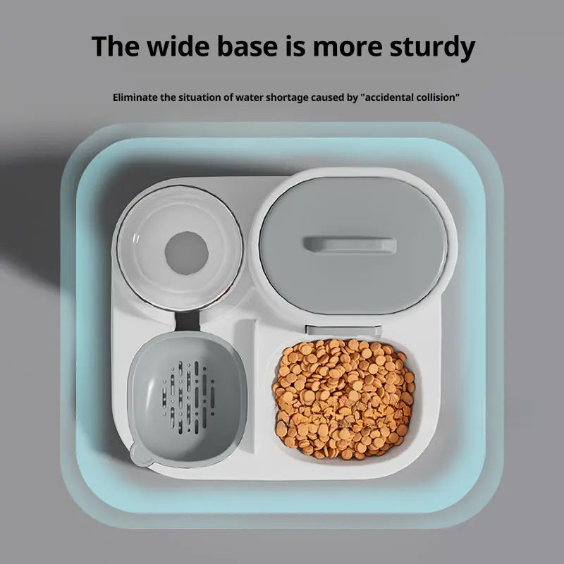 Automatic Non-Electric Pet Feeder, Anti-Tip Cat Bowl Dog Bowl, Automatic Water Dispenser for Kittens, Dual Bowls for Pets