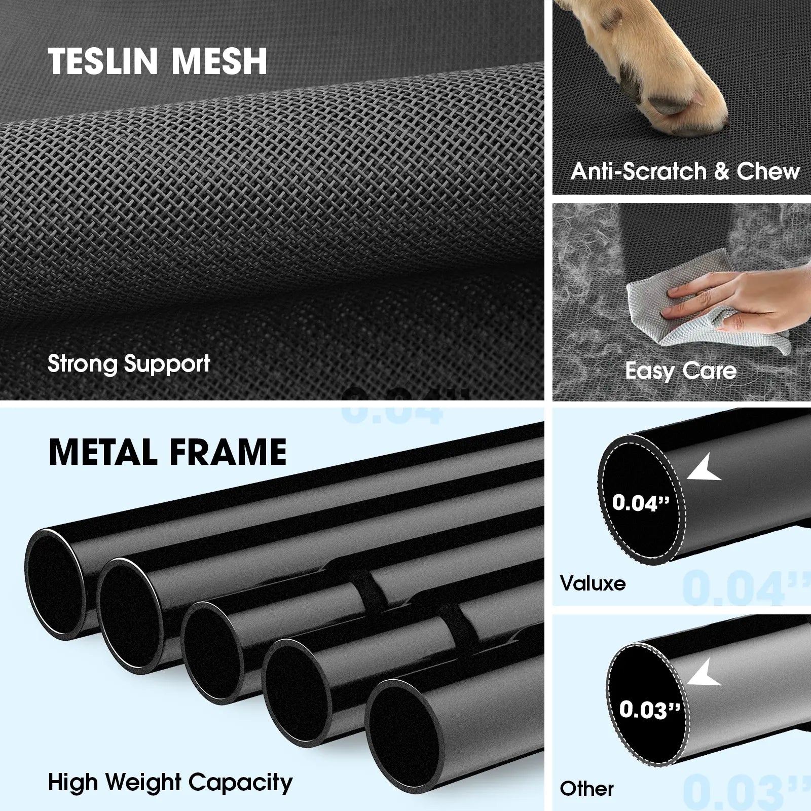 【Tiktokshopstockup】 VALUXE Elevated Dog Bed for Large Dogs, Cooling Pet Cot with Breathable Mesh & Durable Frame, Easy to Clean Raised Pet Mats for Indoor & Outdoor Home Summervibes Petlovers Outdoorfun