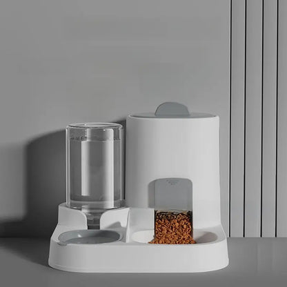 Automatic Non-Electric Pet Feeder, Anti-Tip Cat Bowl Dog Bowl, Automatic Water Dispenser for Kittens, Dual Bowls for Pets
